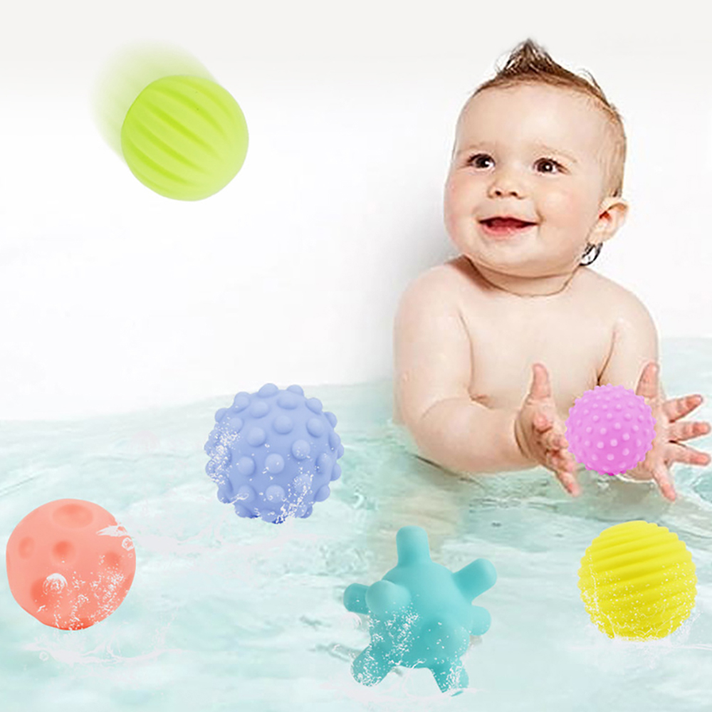 (Macarone POP) Textured Multi Ball Set Develop baby Tactile Senses Toy Baby Touch Hand Ball Toys Children Training Ball Massage Soft Balls