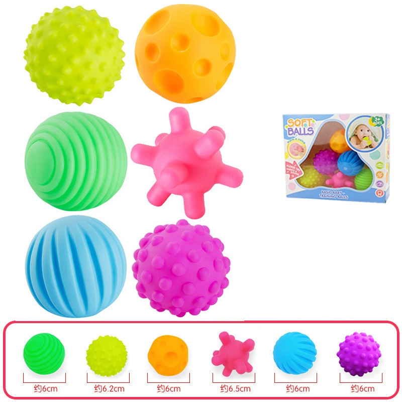(Macarone POP) Textured Multi Ball Set Develop baby Tactile Senses Toy Baby Touch Hand Ball Toys Children Training Ball Massage Soft Balls