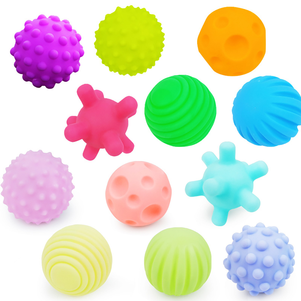 (Macarone POP) Textured Multi Ball Set Develop baby Tactile Senses Toy Baby Touch Hand Ball Toys Children Training Ball Massage Soft Balls