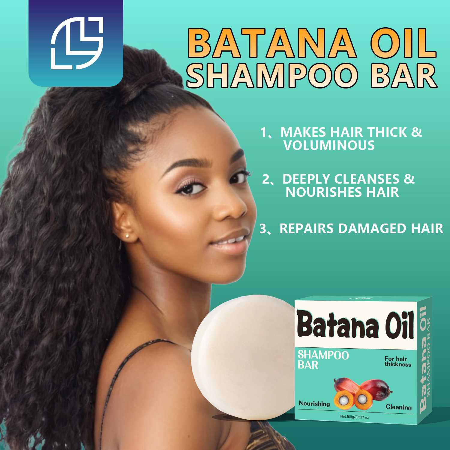 Batana Shampoo Bar Strengthening Repairing For Dry Frizzy Hair Daily Scalp Nourishing Care 100g