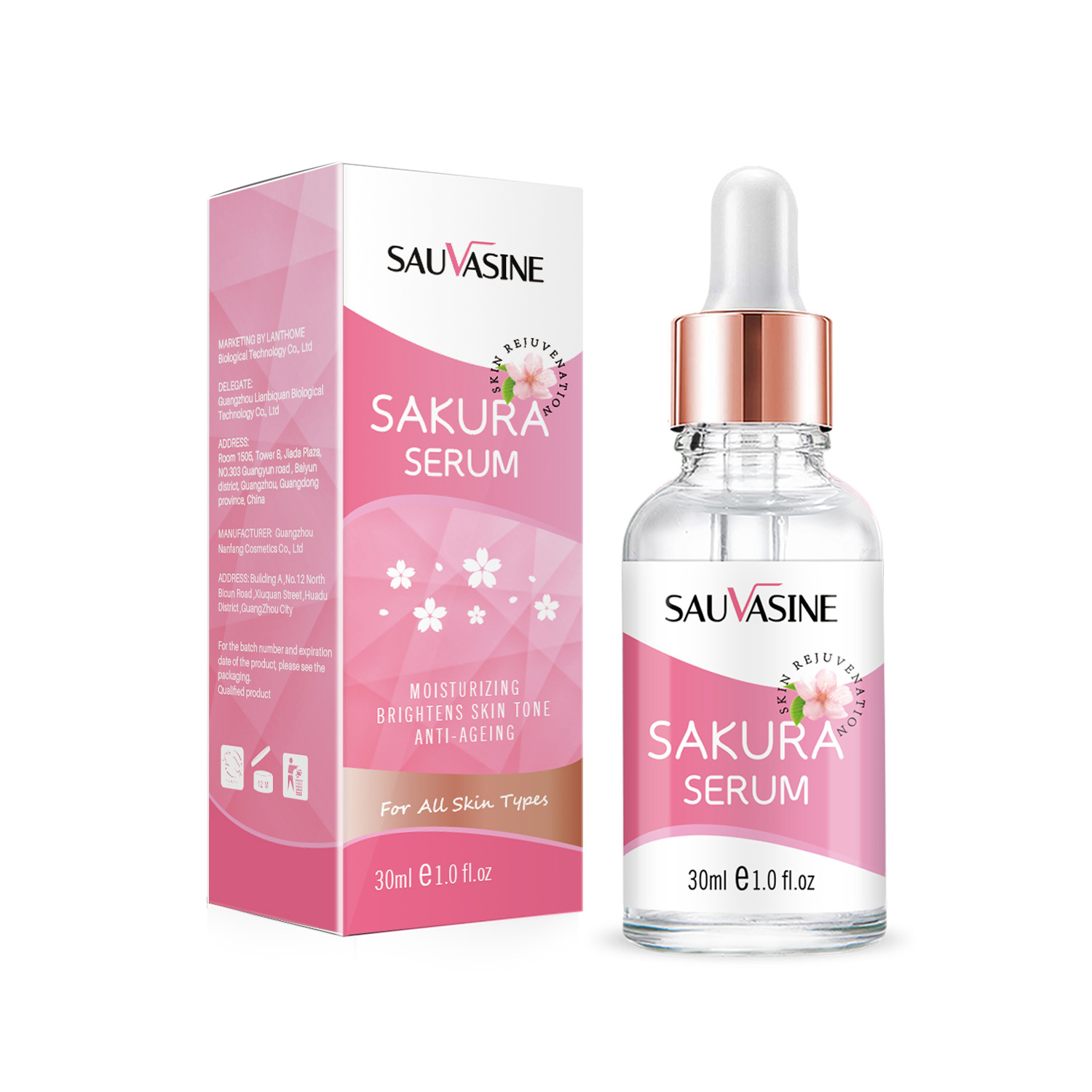 Sakura Essence Serum Gentle Moisturizing Nourishing For Dry Skin Daily Face Care Treatment 30ml