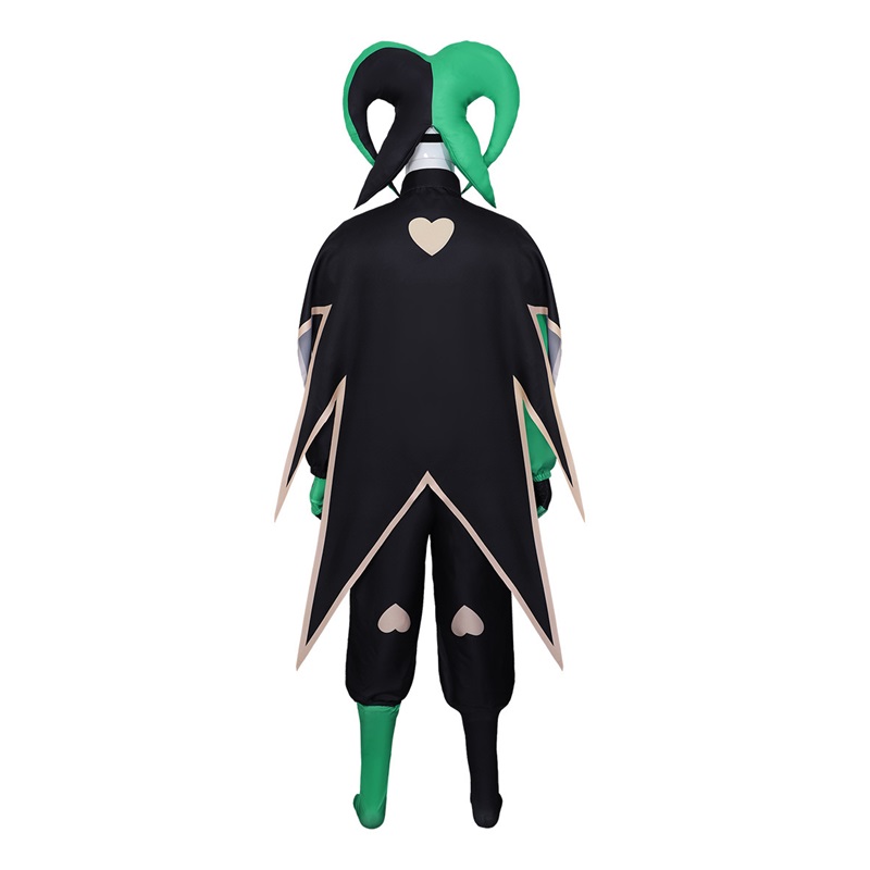(XXL) Harlequin Freak Circus Cosplay Outfit Halloween Grotesque Circus Leather Role Play Costume