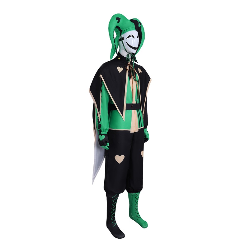 (XXL) Harlequin Freak Circus Cosplay Outfit Halloween Grotesque Circus Leather Role Play Costume