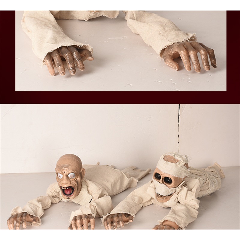 Voice Controlled Mummy Halloween Decorations Crawling Zombie Halloween Screaming Bar Horror Party Haunted House Festival Props