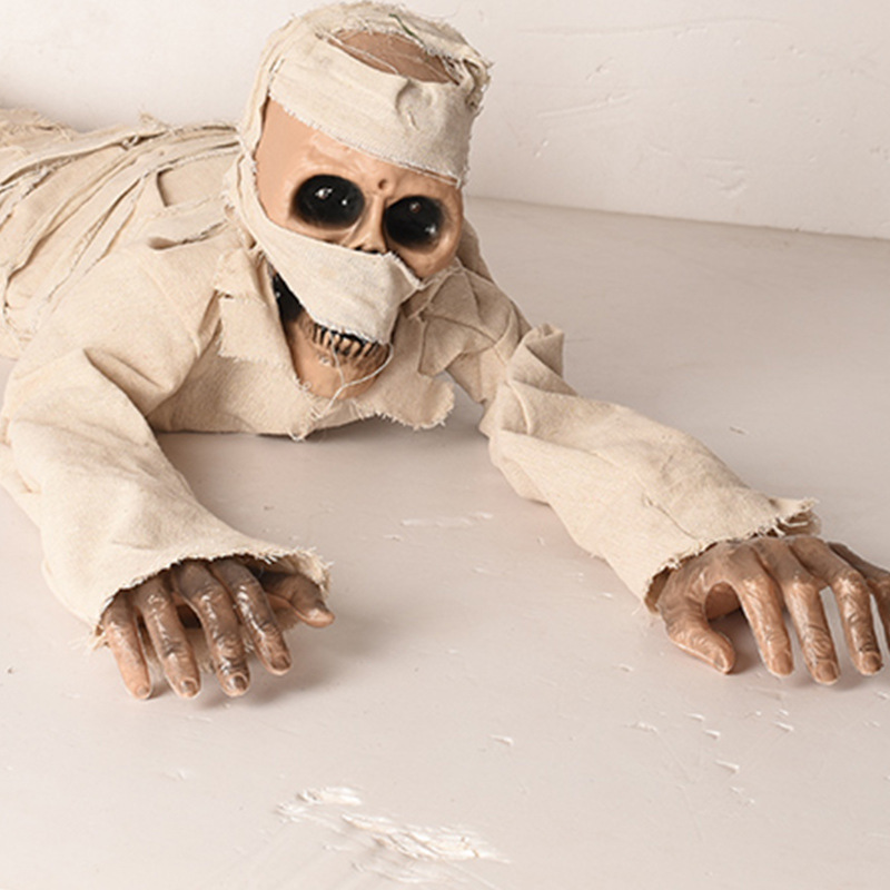 Voice Controlled Mummy Halloween Decorations Crawling Zombie Halloween Screaming Bar Horror Party Haunted House Festival Props