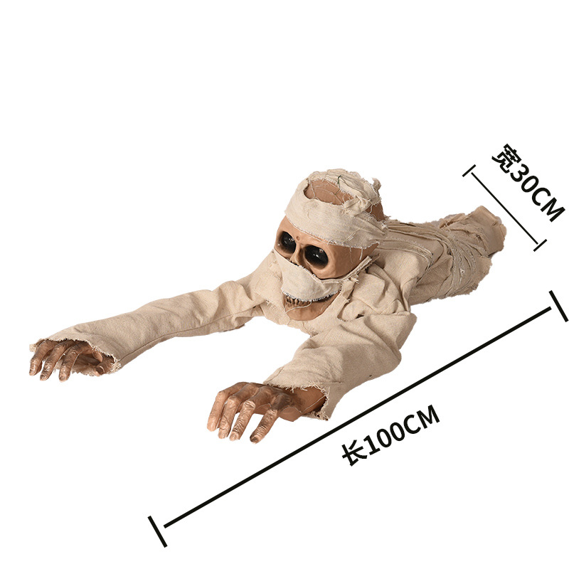 Voice Controlled Mummy Halloween Decorations Crawling Zombie Halloween Screaming Bar Horror Party Haunted House Festival Props