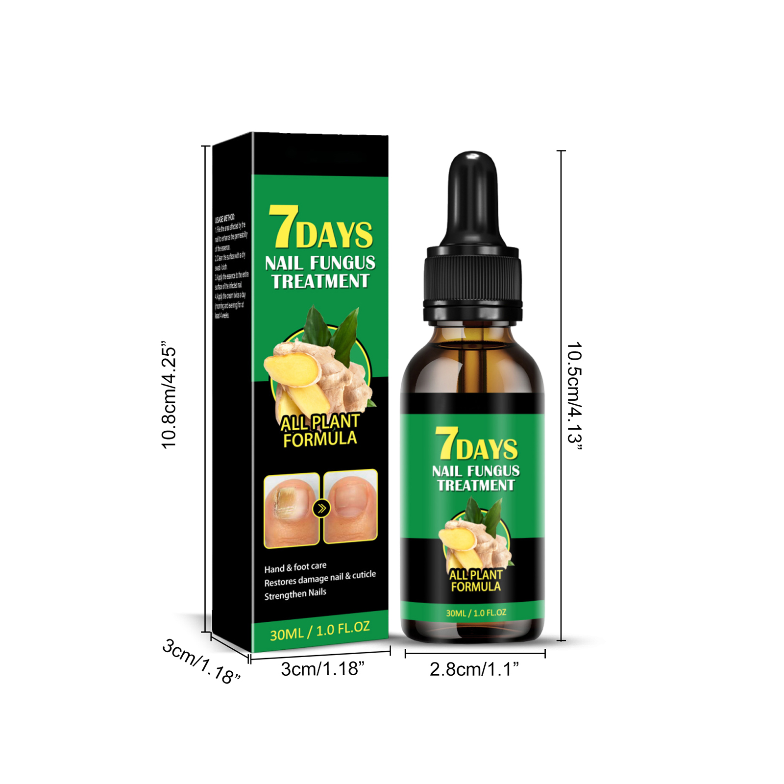 Ginger Nail Care Liquid Repair Soft Shiny Moisturize Hand Foot Toe Nail Onychomycosis Treatment Serum