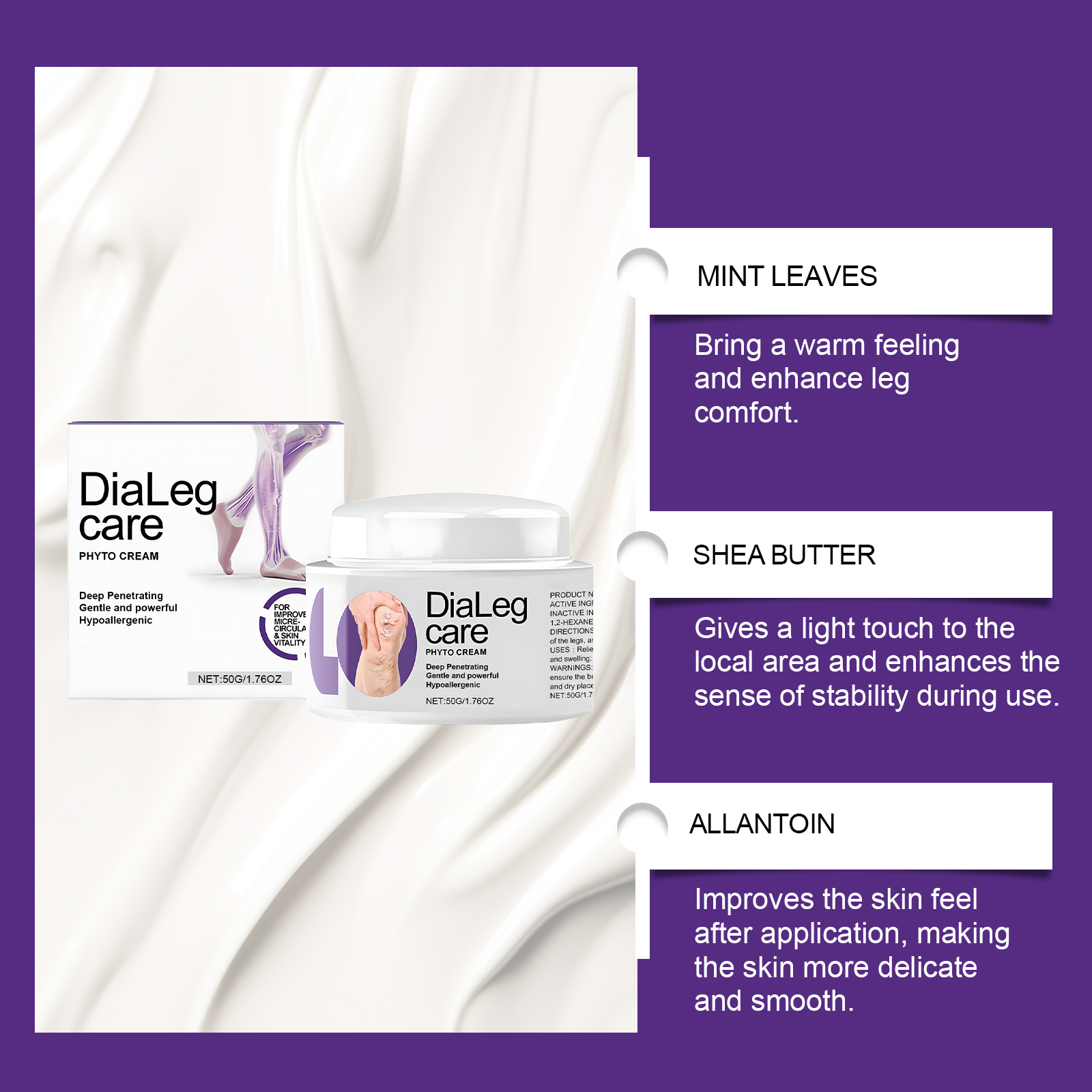 Leg Care Cream Mild Ingredients Daily Nourishing Comfortable Ease Discomfort Massage Skin Lotion For Body Leg Skin