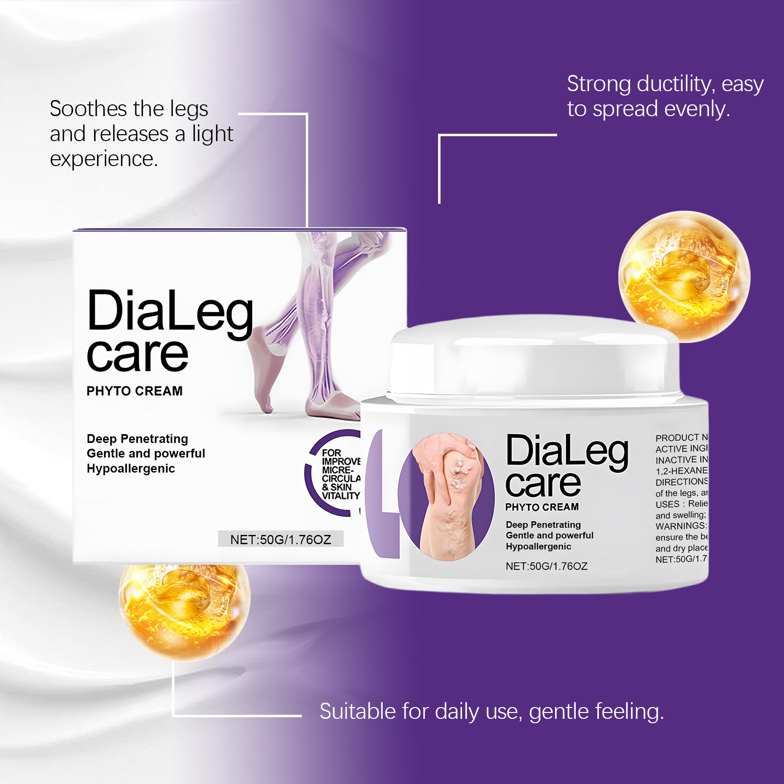 Leg Care Cream Mild Ingredients Daily Nourishing Comfortable Ease Discomfort Massage Skin Lotion For Body Leg Skin