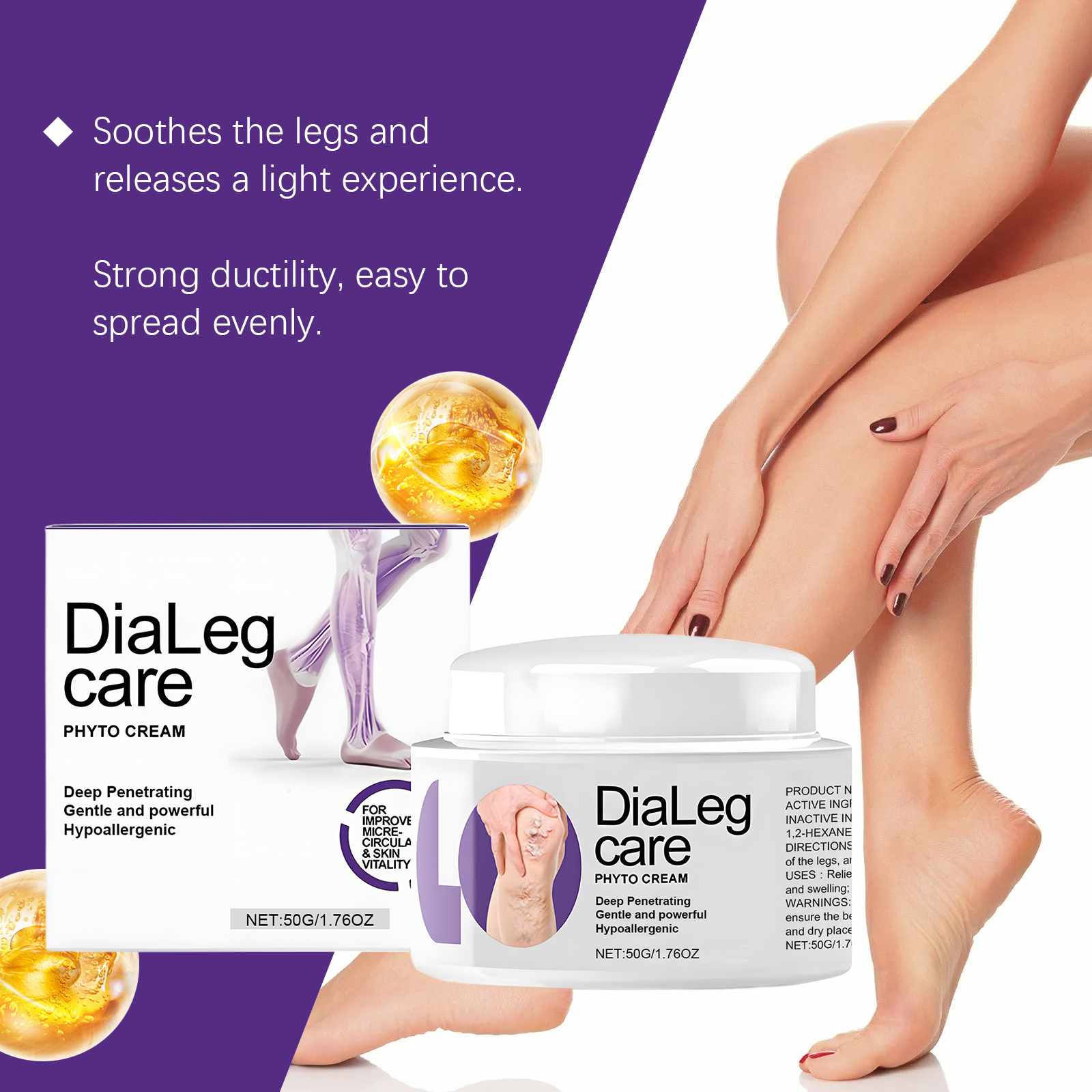 Leg Care Cream Mild Ingredients Daily Nourishing Comfortable Ease Discomfort Massage Skin Lotion For Body Leg Skin