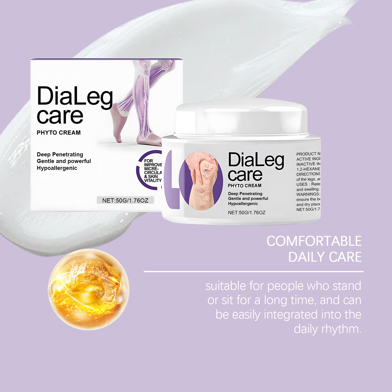Leg Care Cream Mild Ingredients Daily Nourishing Comfortable Ease Discomfort Massage Skin Lotion For Body Leg Skin