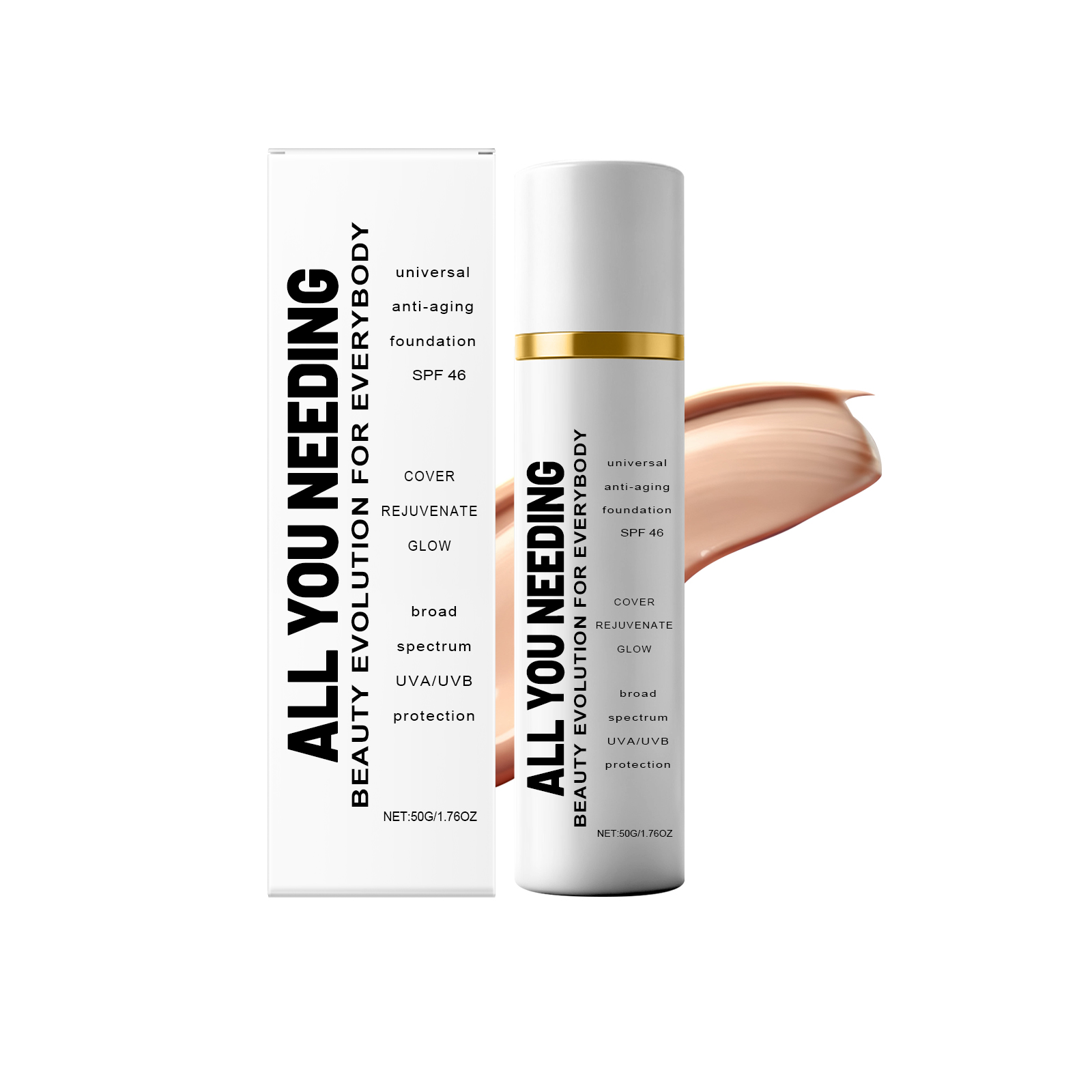 Light Protective Foundation Natural Fit Glossy Thin Hydrating Long Lasting No Fading Create Clear Makeup Look