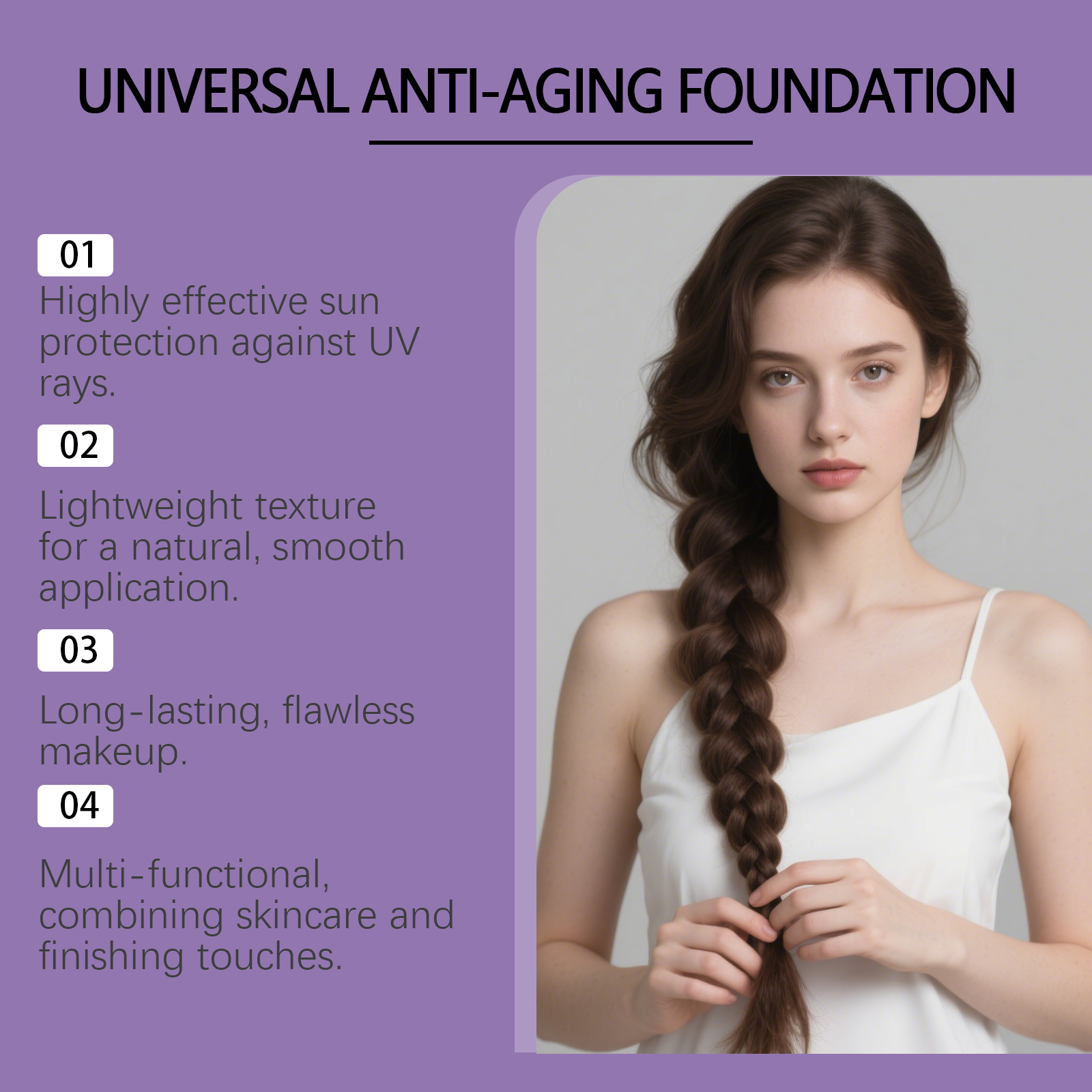 Light Protective Foundation Natural Fit Glossy Thin Hydrating Long Lasting No Fading Create Clear Makeup Look