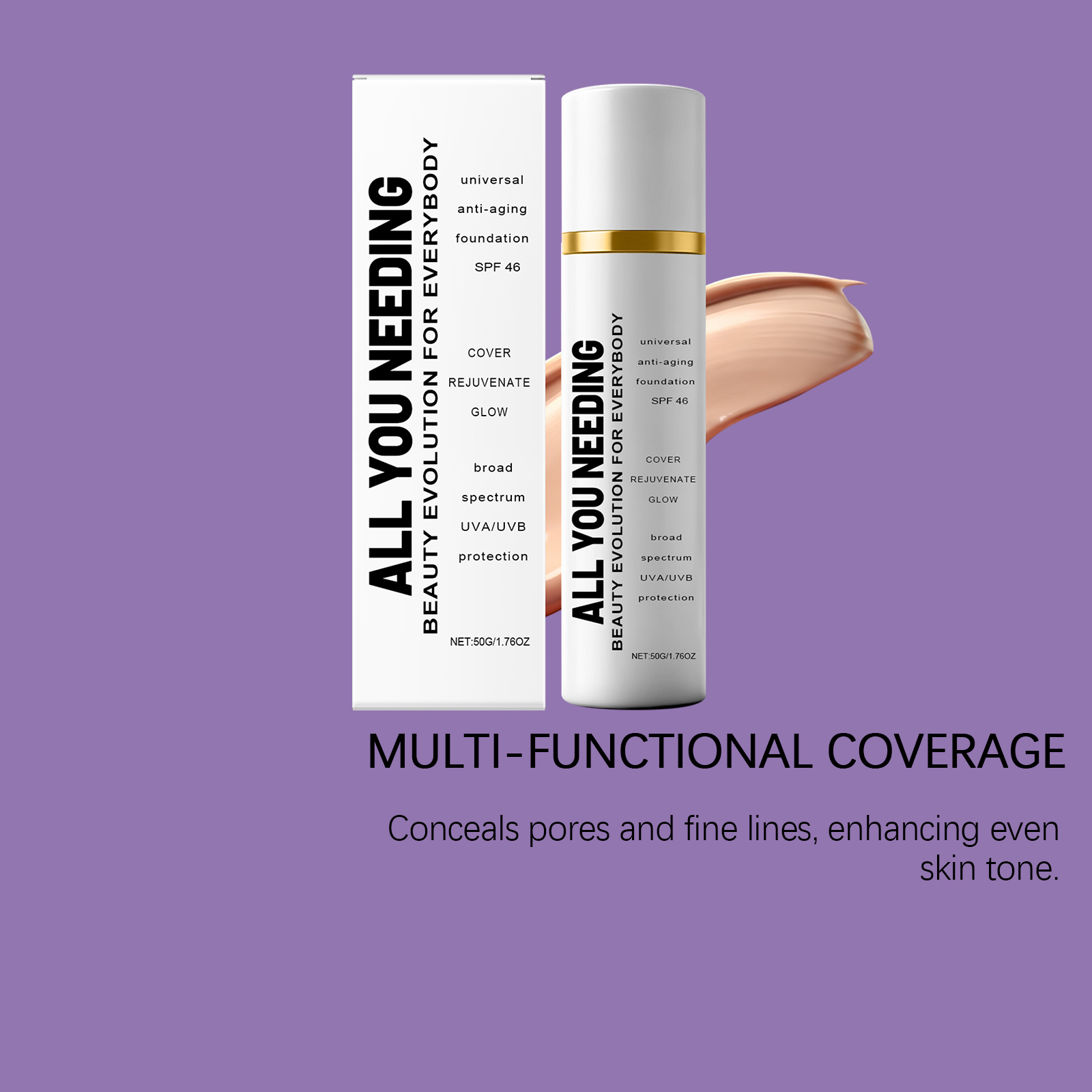 Light Protective Foundation Natural Fit Glossy Thin Hydrating Long Lasting No Fading Create Clear Makeup Look