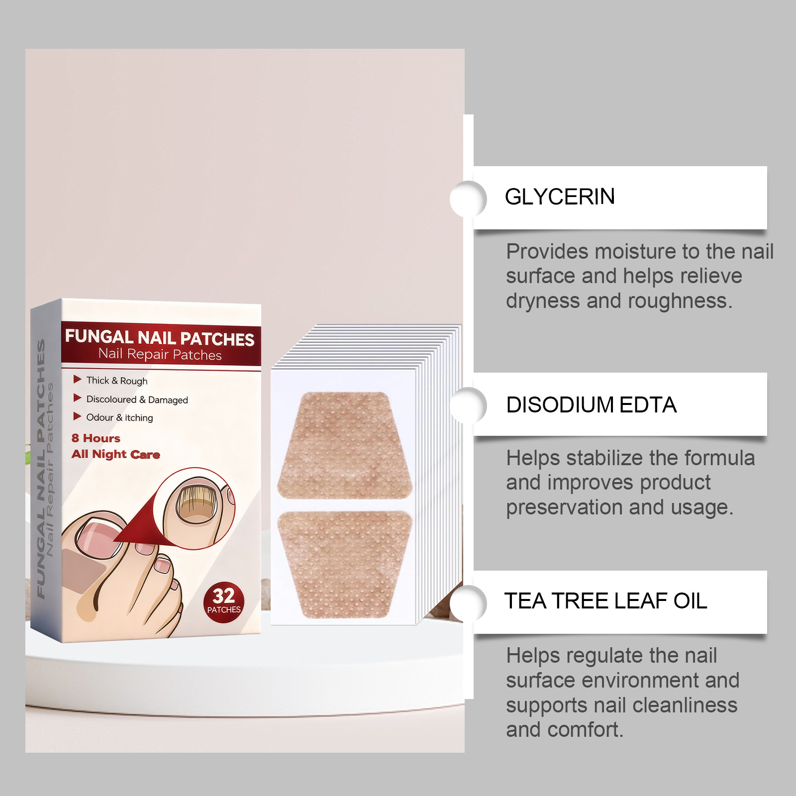 Nail Care Patches Mild Nourishing Gentle Skin Friendly Close Fitting Convenient For Manicure Daily Maintenance