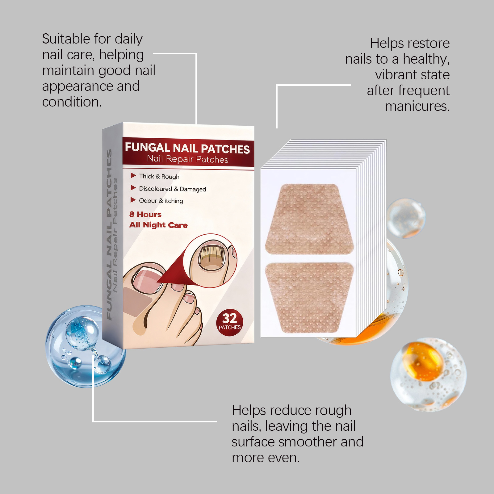 Nail Care Patches Mild Nourishing Gentle Skin Friendly Close Fitting Convenient For Manicure Daily Maintenance