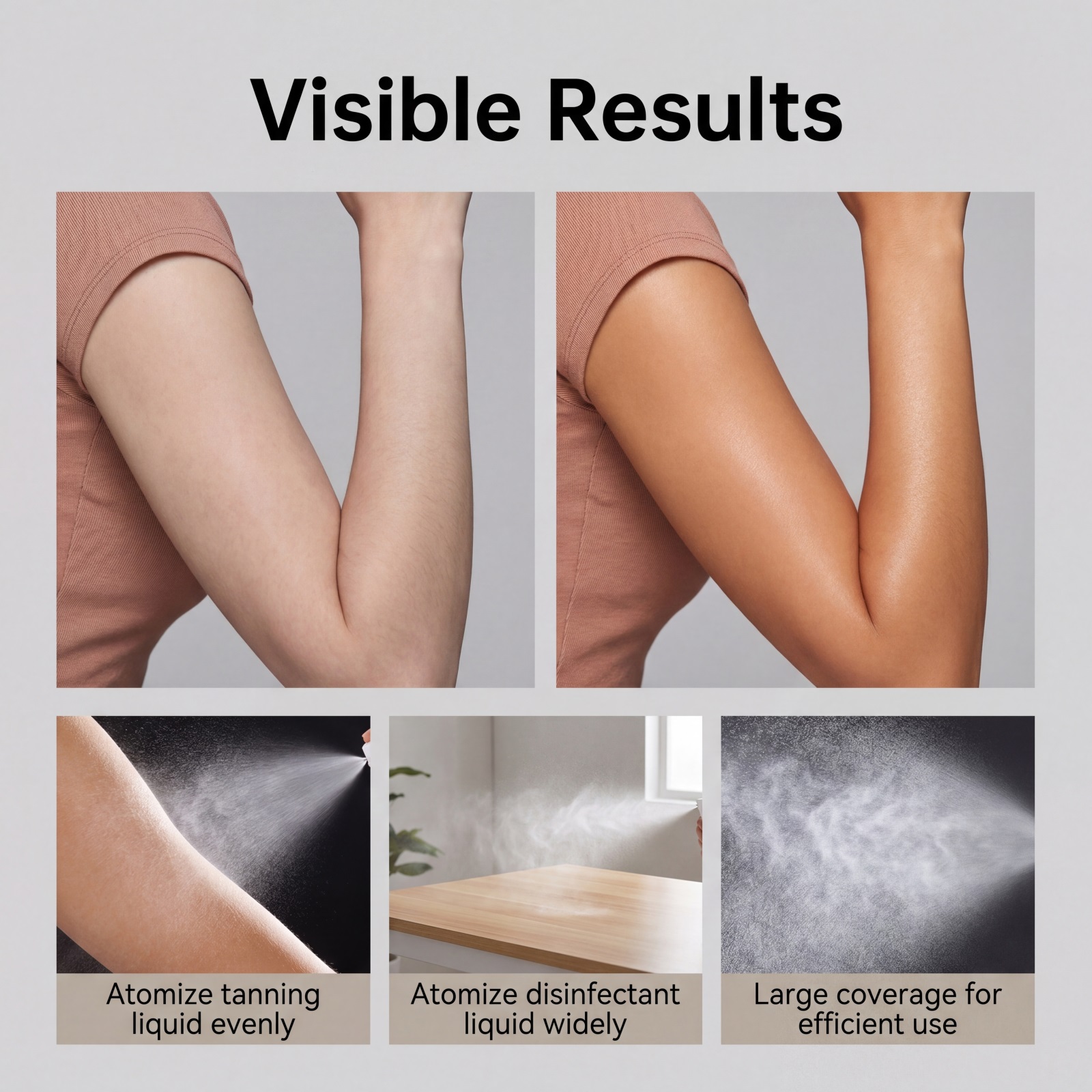Multi Functional Spray Tanning Device Even Coloring Natural Delicate Skin Care Light Compact Daily Maintenance