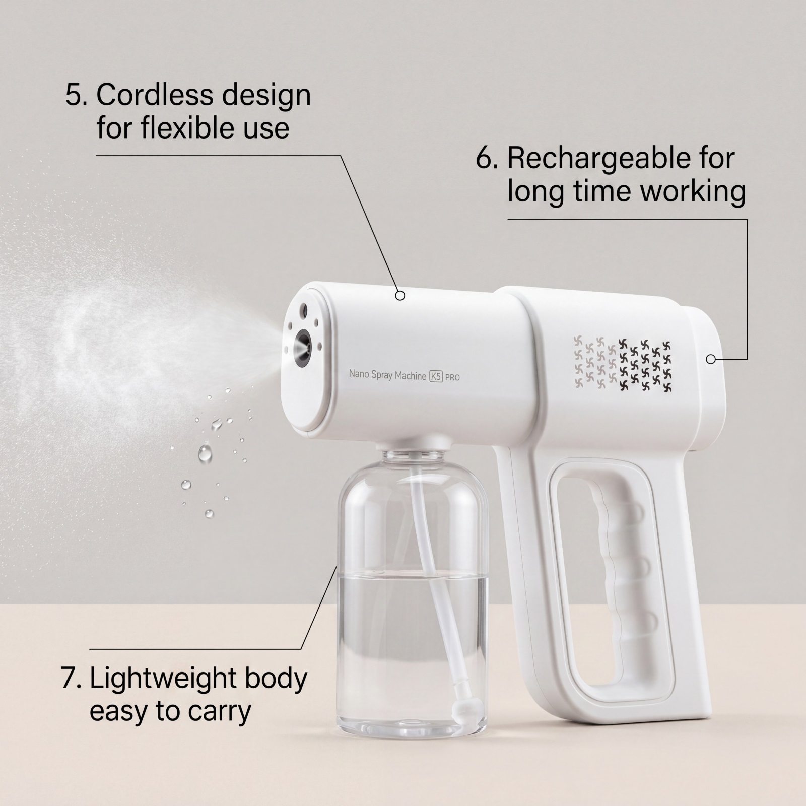 Multi Functional Spray Tanning Device Even Coloring Natural Delicate Skin Care Light Compact Daily Maintenance