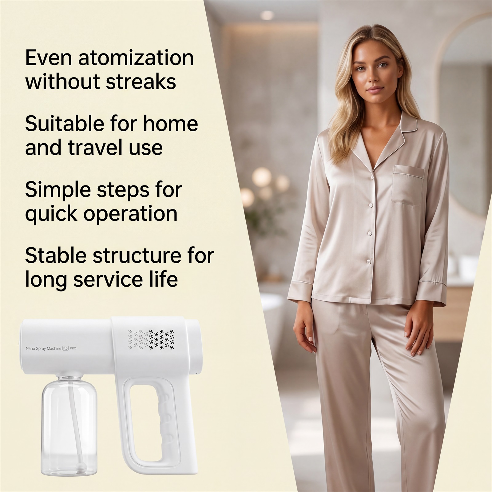 Multi Functional Spray Tanning Device Even Coloring Natural Delicate Skin Care Light Compact Daily Maintenance