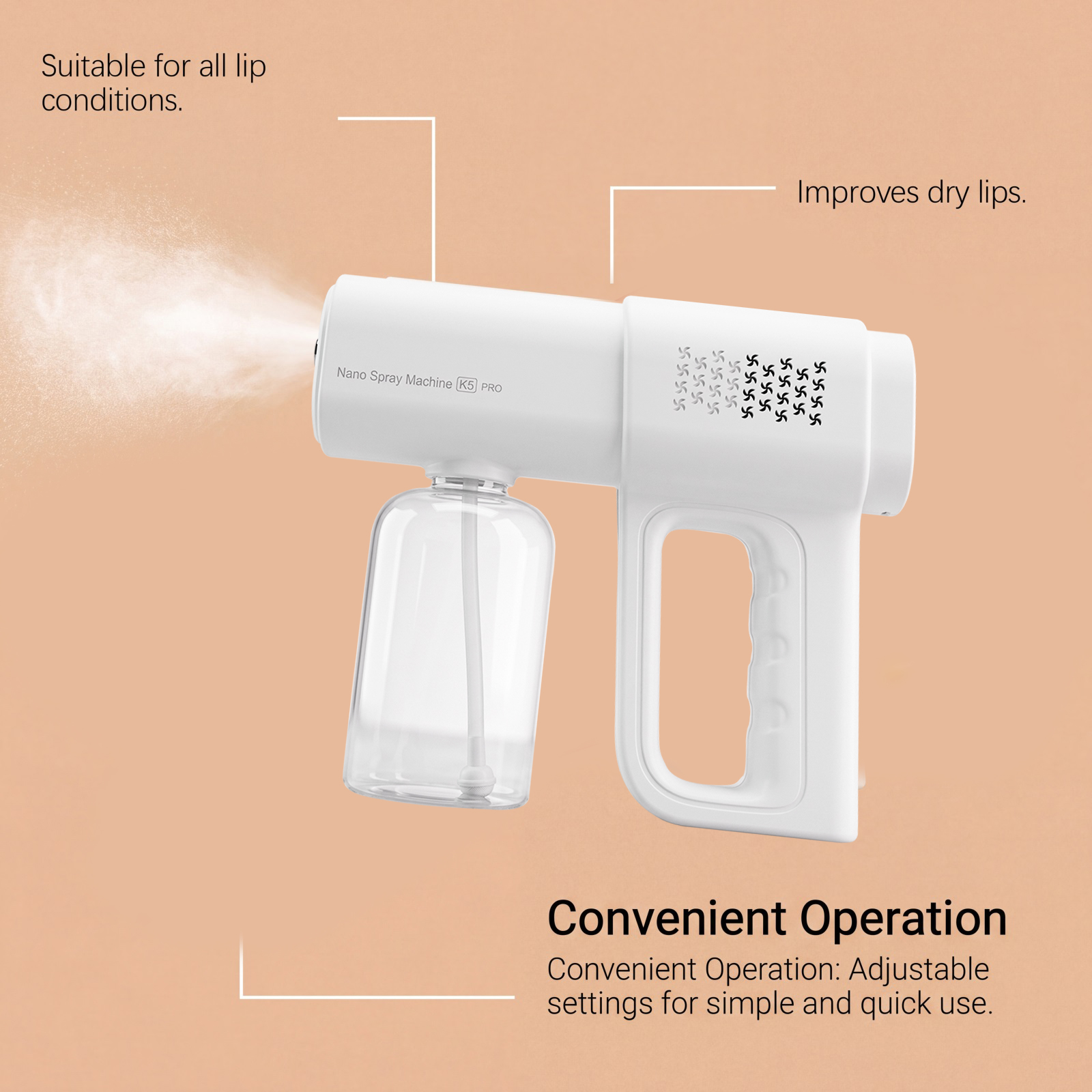 Multi Functional Spray Tanning Device Even Coloring Natural Delicate Skin Care Light Compact Daily Maintenance