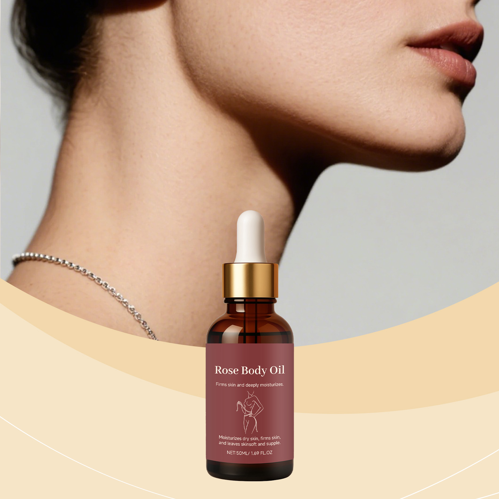 Rose Body Essential Oil Moisturizing Hydrating Soft Smooth Light Easy Absorb Skin Care For Human Body