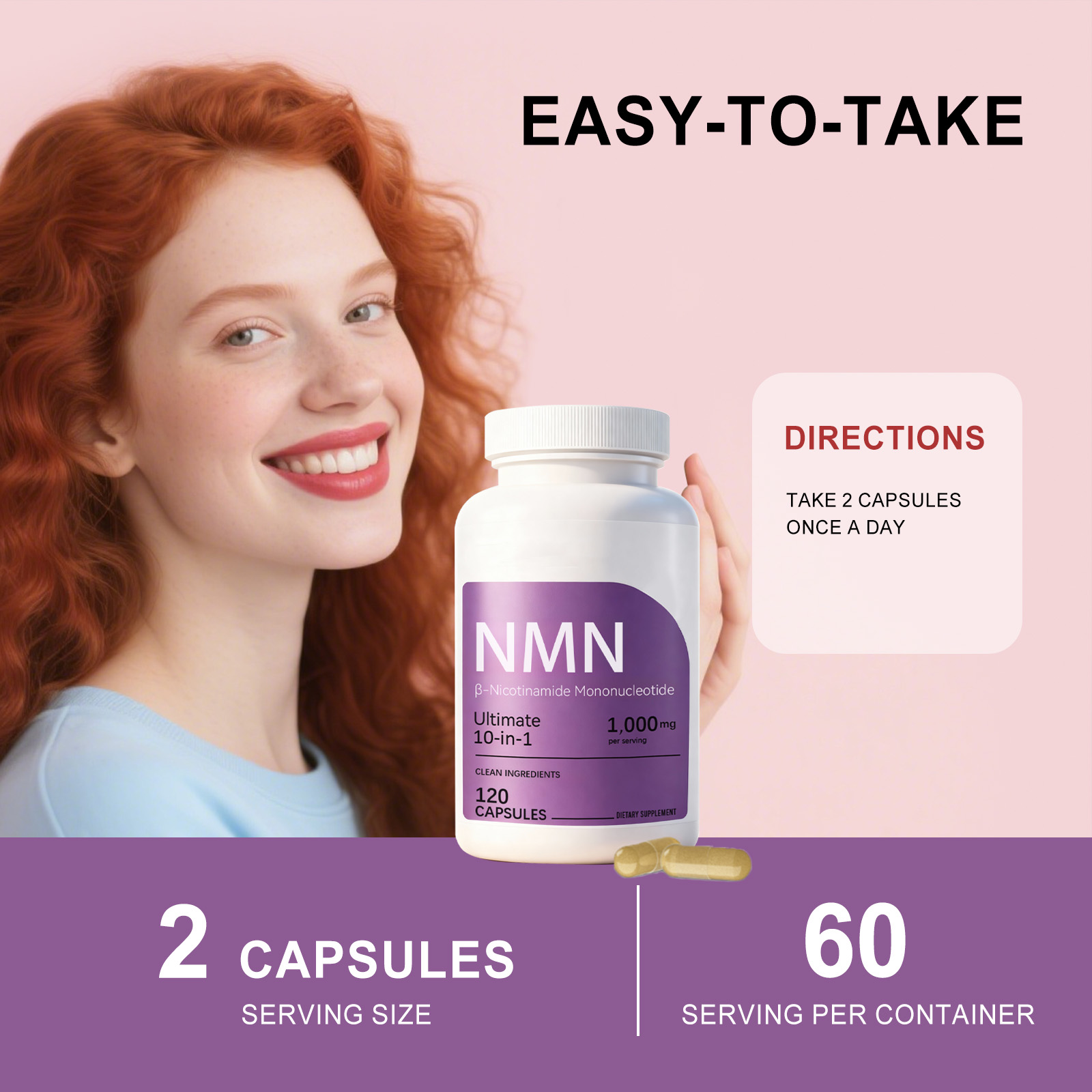 Nmn Capsule Energy Support Oxidation Balance Health Maintain Age Manage Body Care All Age Group Diet Supplement
