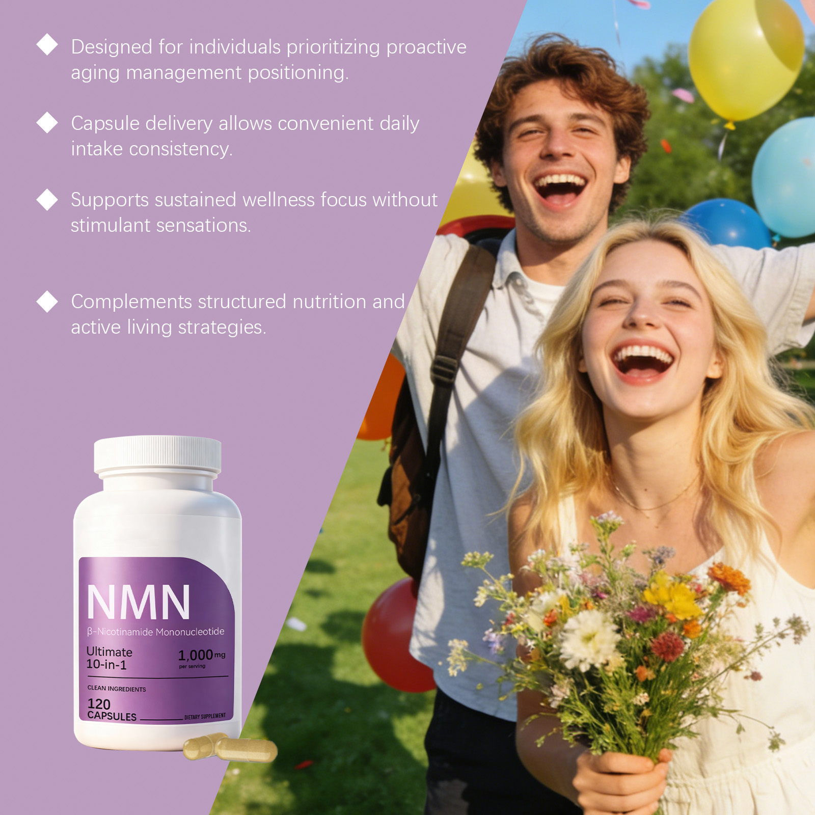 Nmn Capsule Energy Support Oxidation Balance Health Maintain Age Manage Body Care All Age Group Diet Supplement