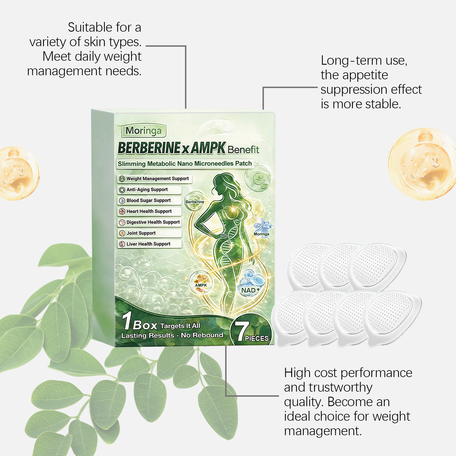 Moringa Body Care Patch Mild Gentle Nurture Skin Friendly Breathable Refreshing Convenient Skin Body