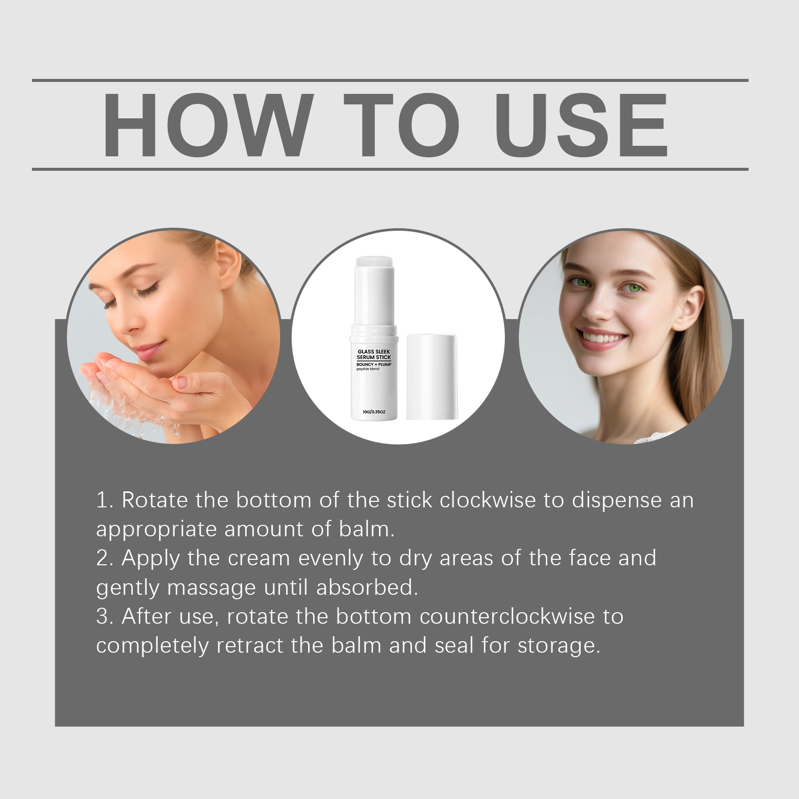Brightening Facial Essence Stick Melts On Skin Solid Hydrating Moisturizing Nourishing Softening Daily Pre Makeup Care