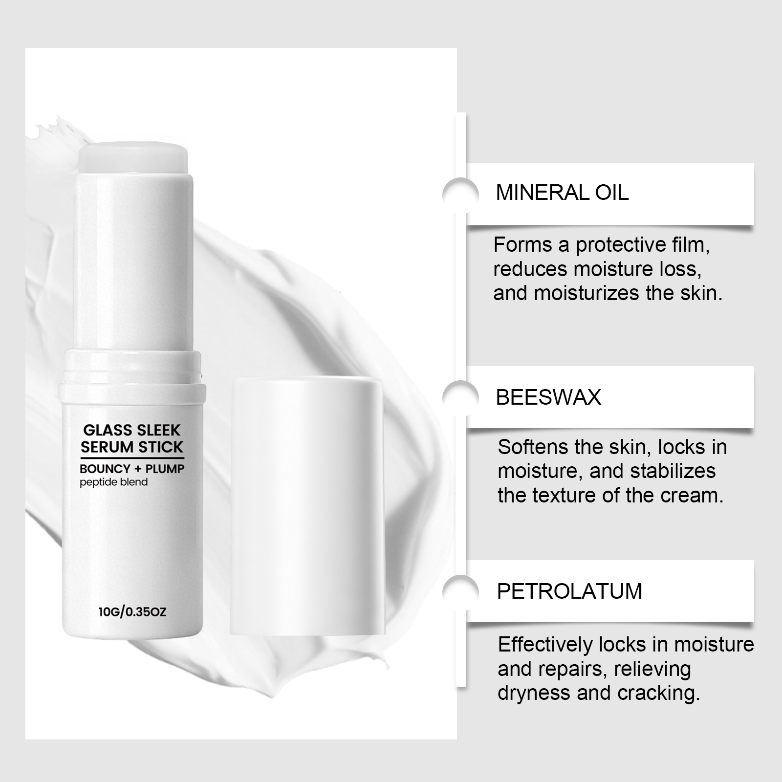 Brightening Facial Essence Stick Melts On Skin Solid Hydrating Moisturizing Nourishing Softening Daily Pre Makeup Care