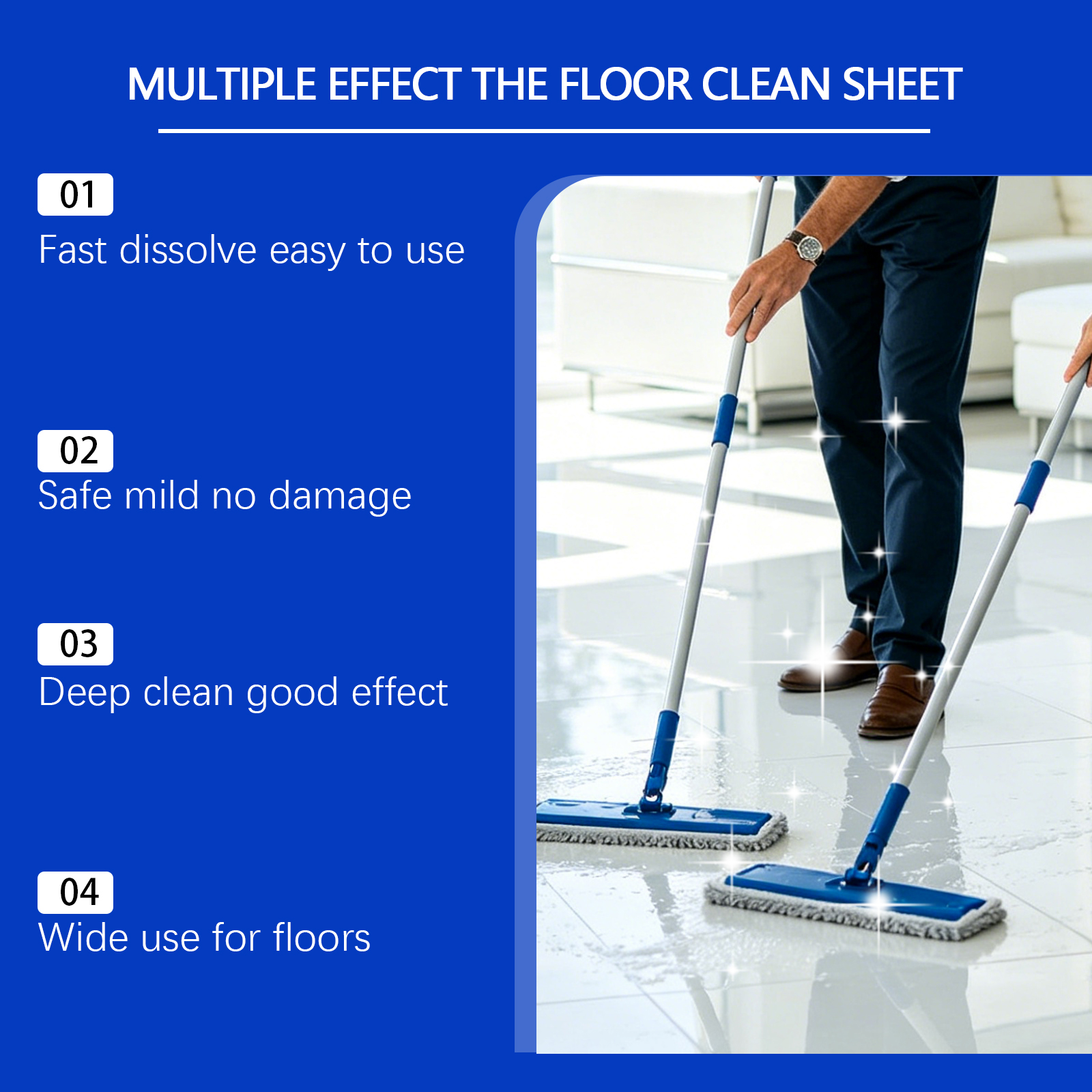 Multi Effect Floor Cleaning Tablets Quick Dissolve Deep Clean Safe Mild Multiple Floors Application