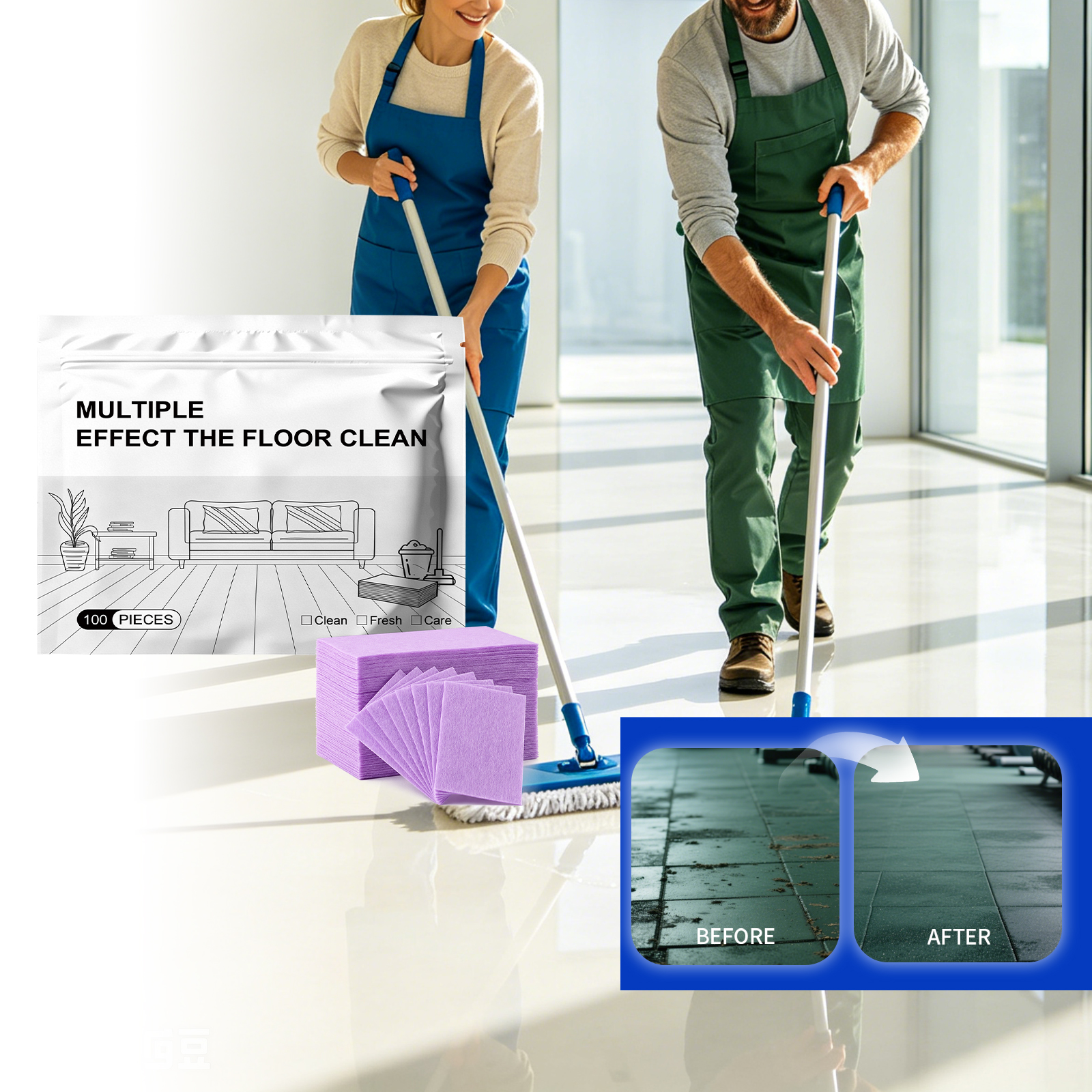 Multi Effect Floor Cleaning Tablets Quick Dissolve Deep Clean Safe Mild Multiple Floors Application
