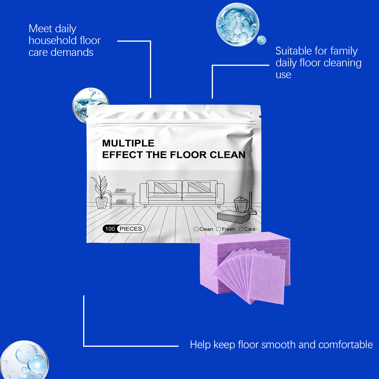 Multi Effect Floor Cleaning Tablets Quick Dissolve Deep Clean Safe Mild Multiple Floors Application