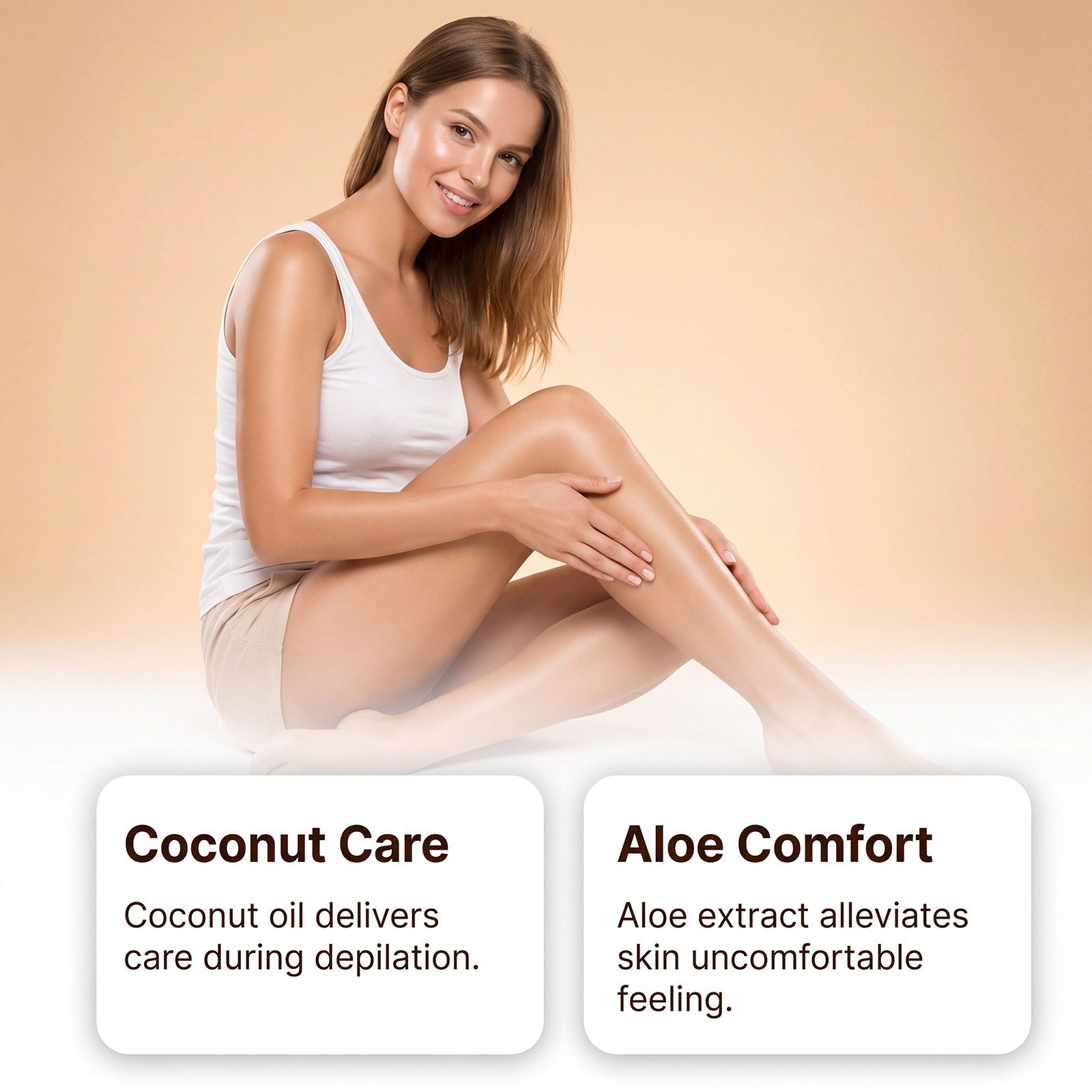 Coconut Moisturizing Hair Removal Cream Gentle Mild Refreshing Tender Smooth Delicate Cleansing Body Skin Daily Convenient