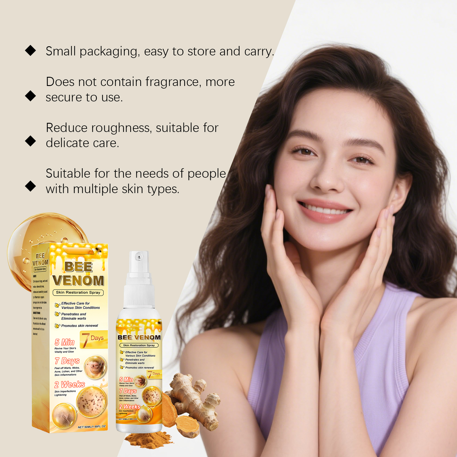 Skin Cleansing Spray Herbal Essence Mild Cleansing Skin Smoothing Tender Daily Body Care Spray