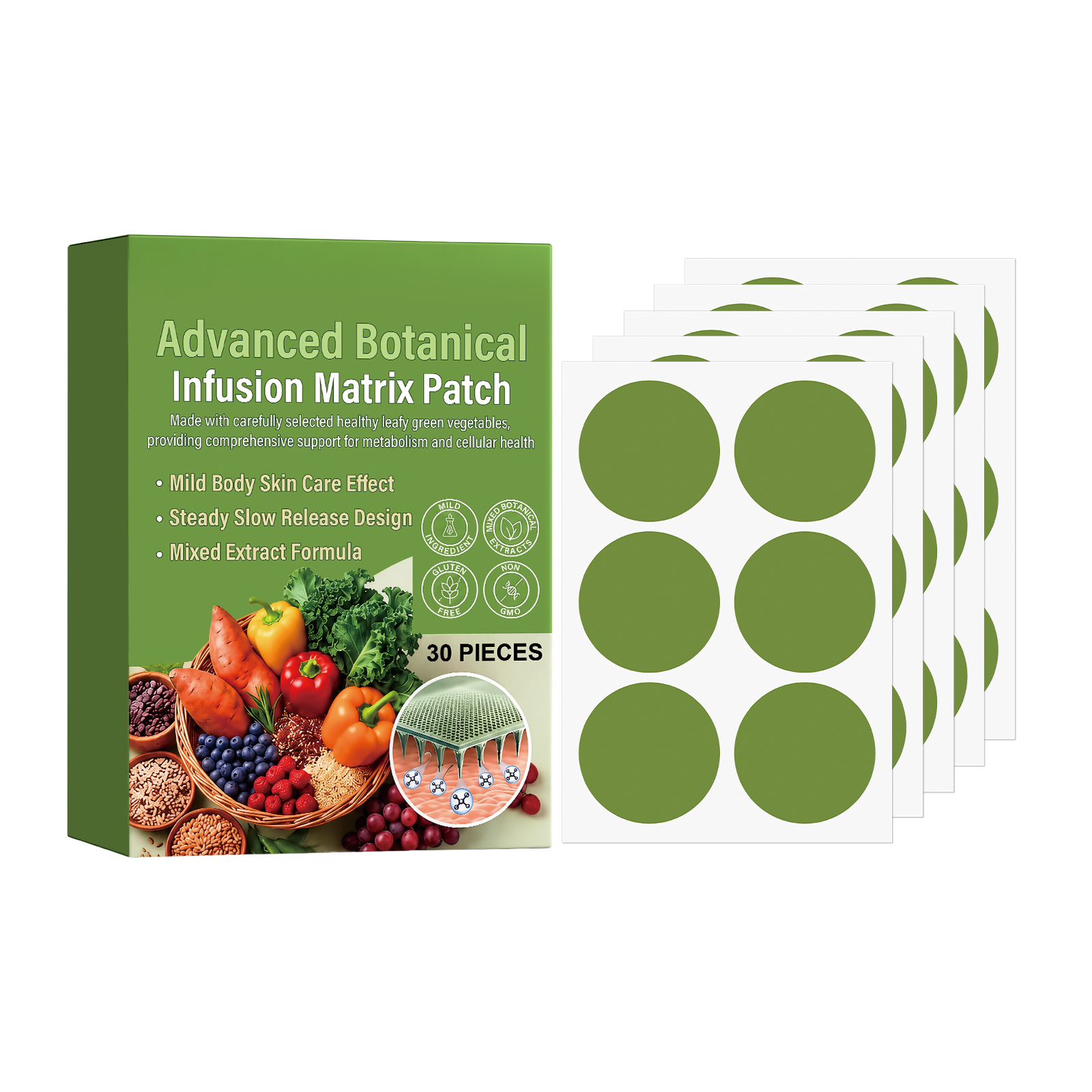 Fruit Vegetable Body Care Patch Breathable Skin Friendly Gentle Body Daily Management Slim Figure Care Sticker