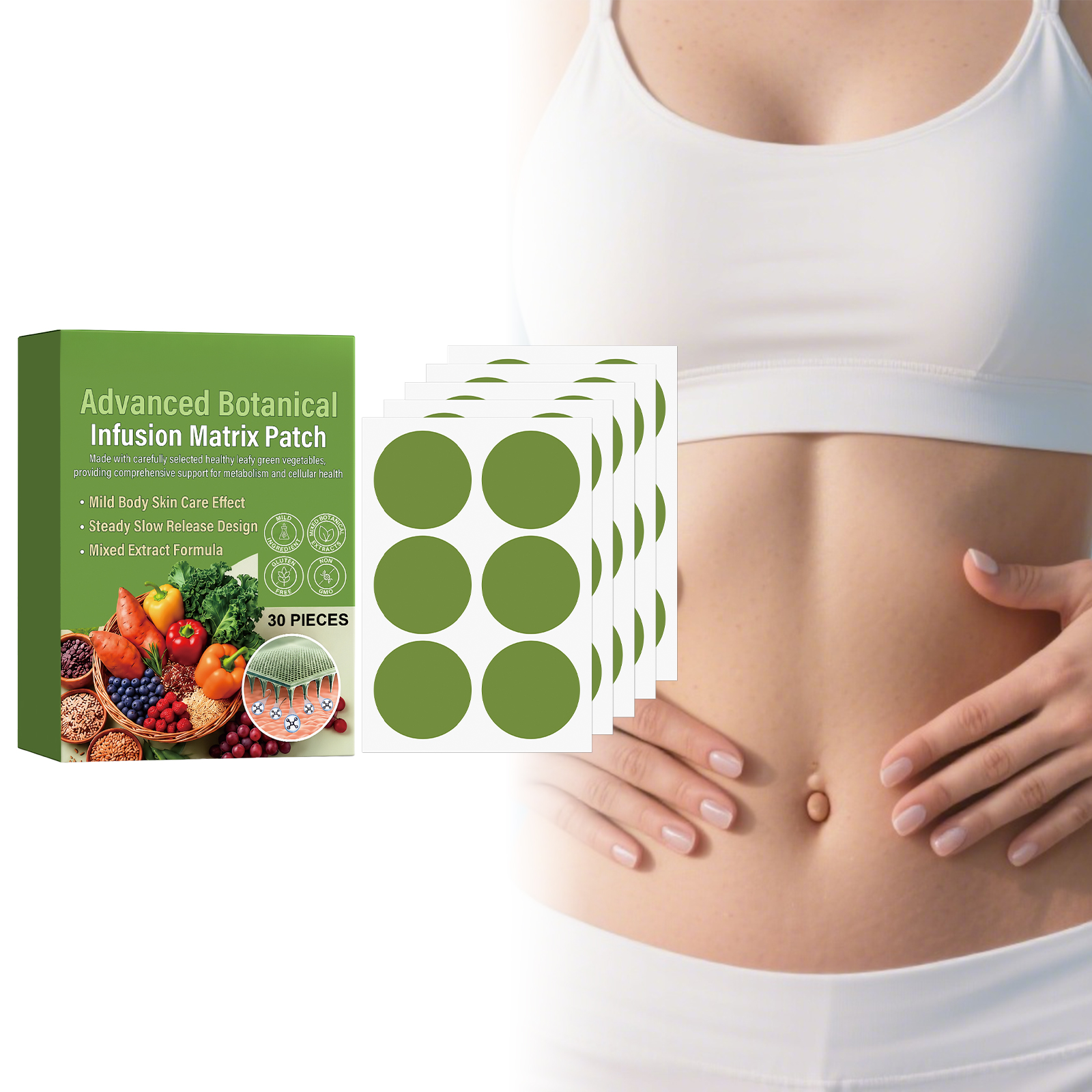 Fruit Vegetable Body Care Patch Breathable Skin Friendly Gentle Body Daily Management Slim Figure Care Sticker