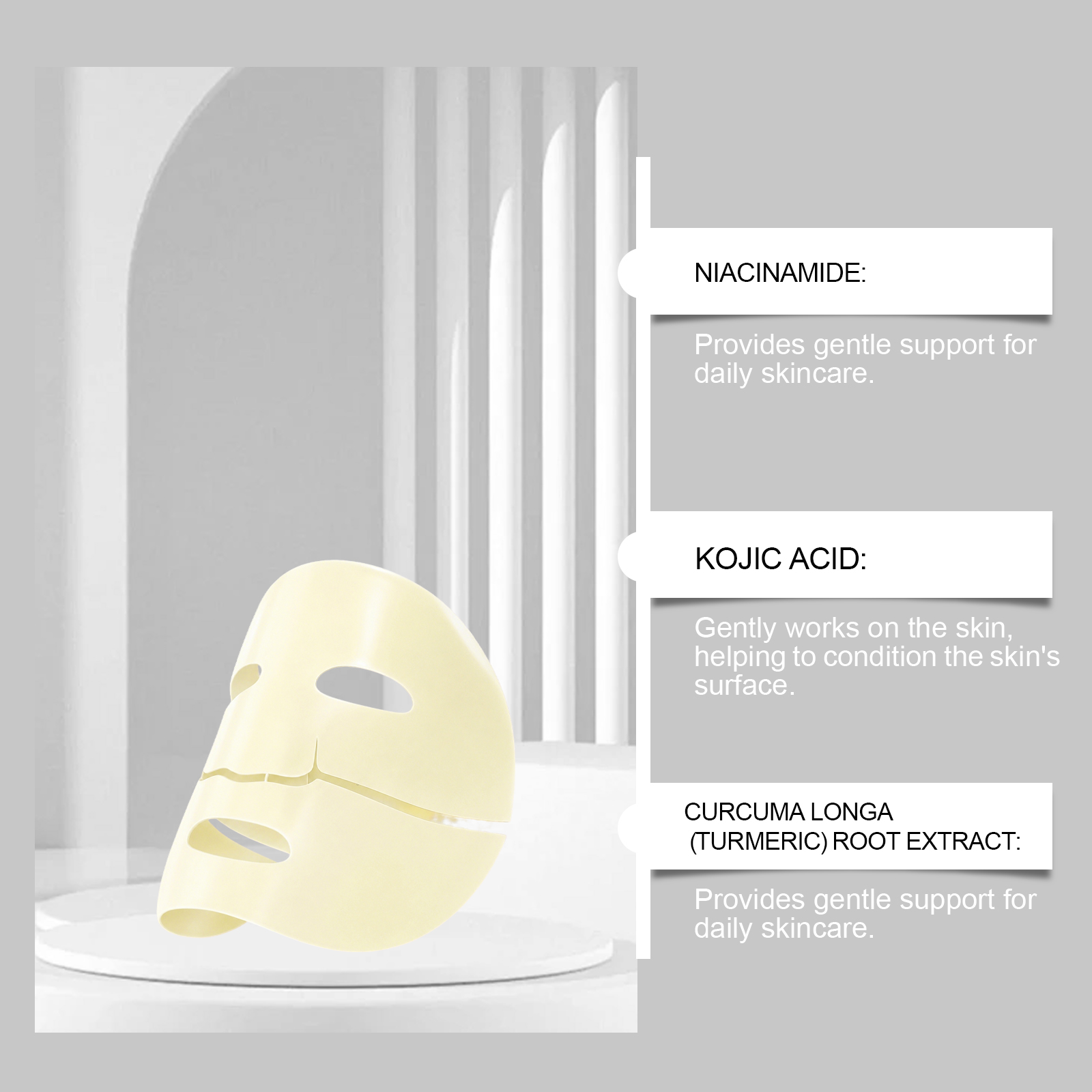 Kojic Curcumin Brightening Facial Mask Bag Hydrating Delicate Lightening Skin Facial Care