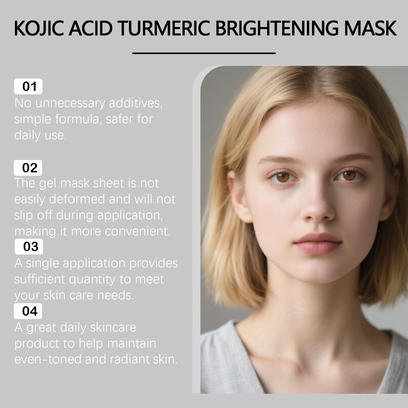 Kojic Curcumin Brightening Facial Mask Bag Hydrating Delicate Lightening Skin Facial Care