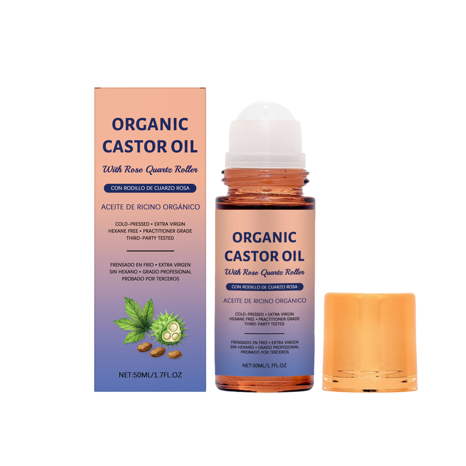 Castor Oil Care Roller Gentle Nourishing Moisturizing Soft Portable Body Skin Daily Massage Care Liquid
