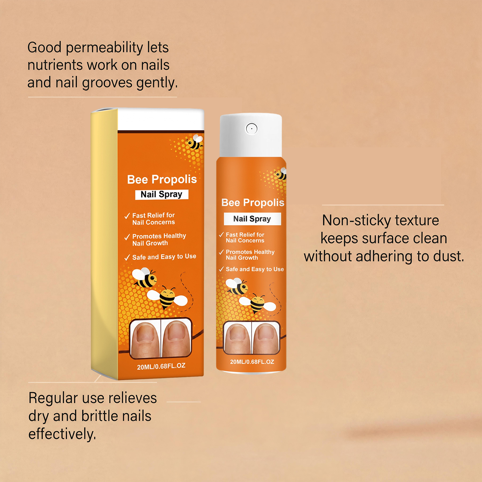 Nail Care Spray Mild Ingredients Moisturize Nail Surface Keep Fresh And Glossy For Hand And Toe Nails