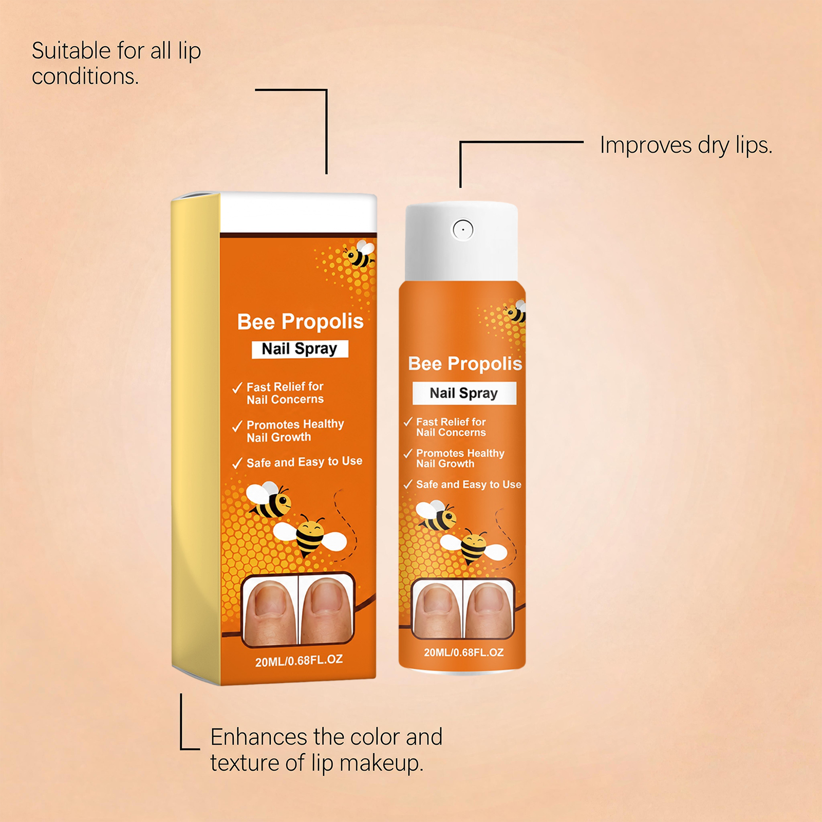 Nail Care Spray Mild Ingredients Moisturize Nail Surface Keep Fresh And Glossy For Hand And Toe Nails
