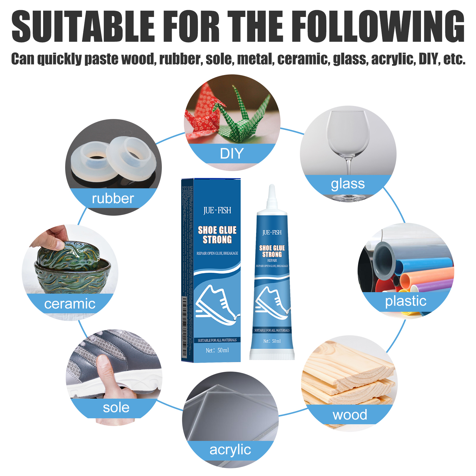 Strong Shoe Glue Multi Purpose Waterproof Adhesive For Sneakers Leather Shoes Soles Repair Fast Drying 1 PCS