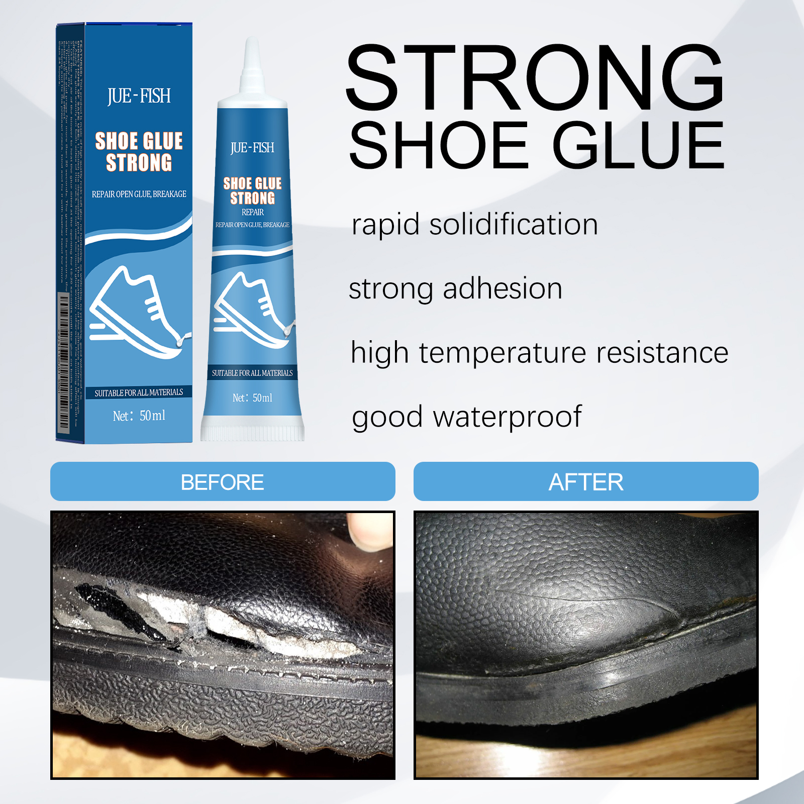 Strong Shoe Glue Multi Purpose Waterproof Adhesive For Sneakers Leather Shoes Soles Repair Fast Drying 1 PCS