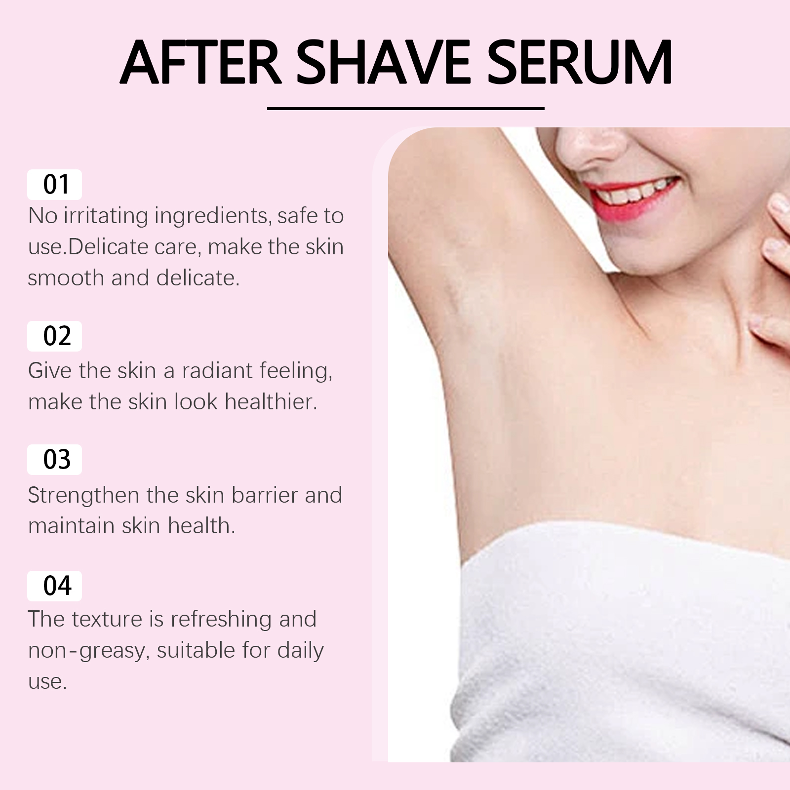After Shave Hair Removal Care Serum Apricot Oil Vitamin E Soothing Moisturizing Daily Skin Care 90ml