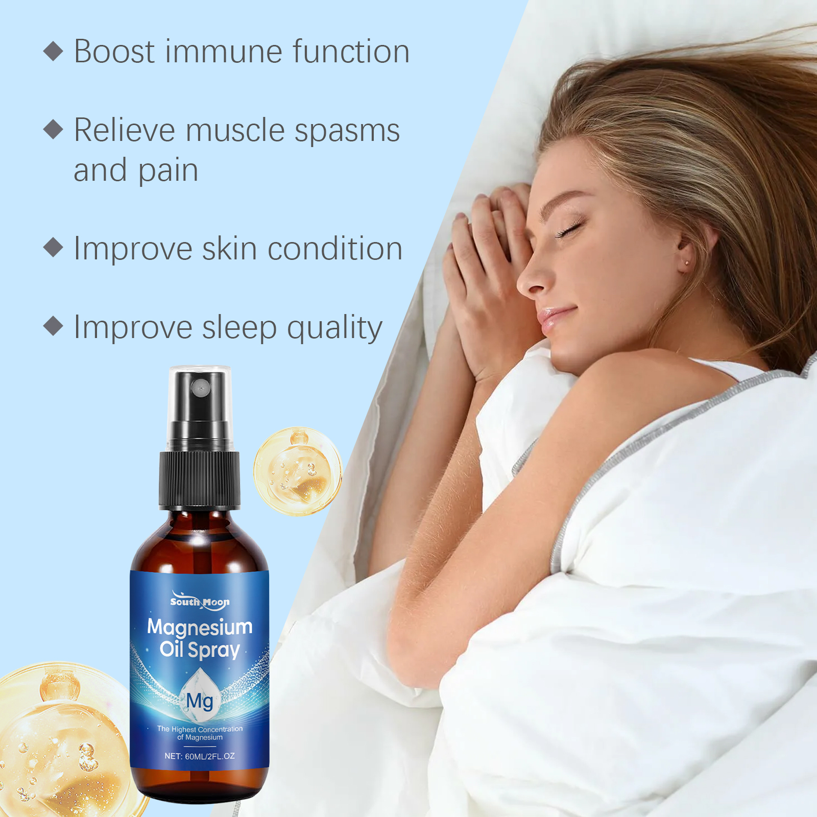 Tea Tree Sleep Spray Magnesium Body Relaxing Moisturizing Night Care For Muscle Recovery