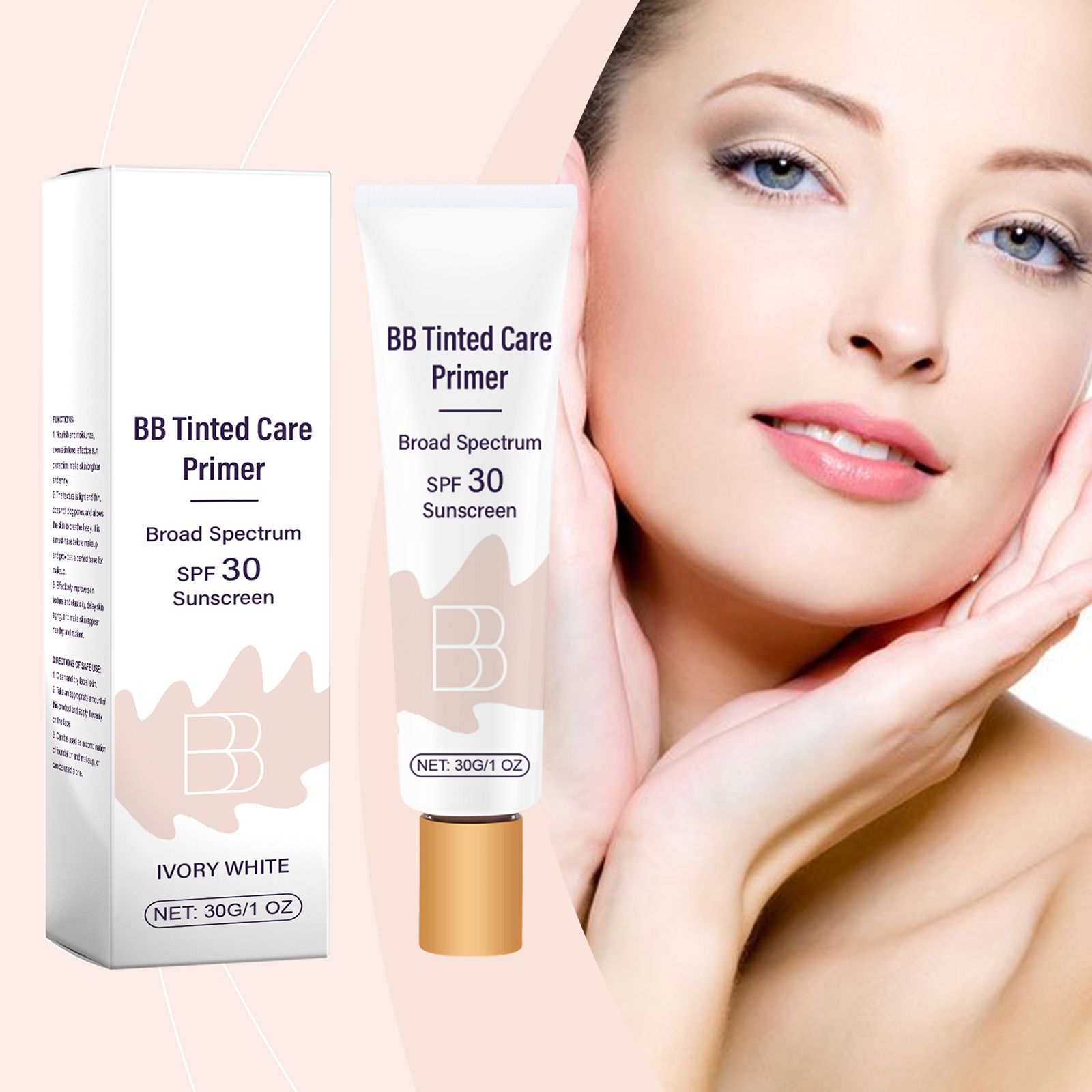 Protective BB Cream Ivory Moisturizing Coverage UV Shield For Daily Face Makeup