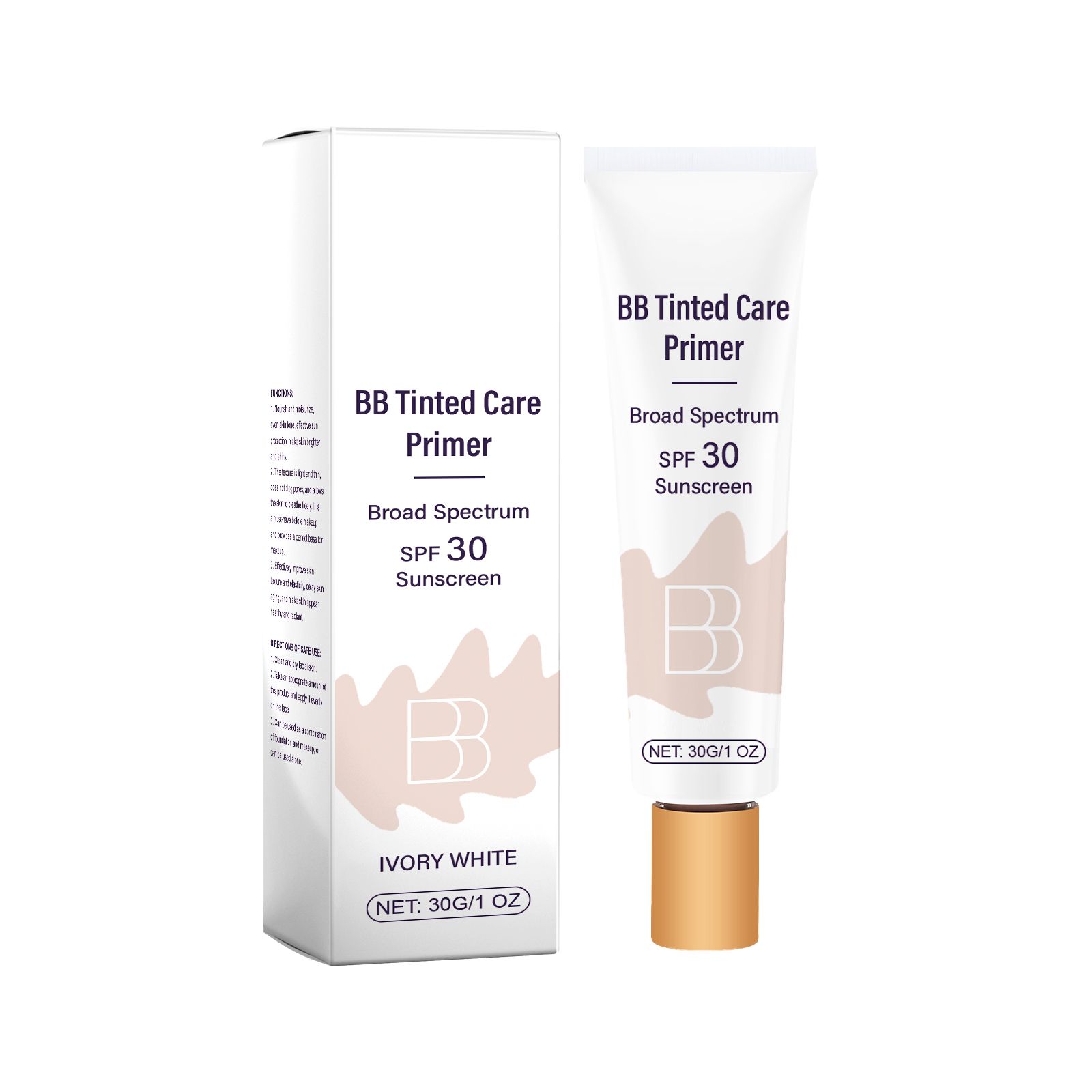 Protective BB Cream Ivory Moisturizing Coverage UV Shield For Daily Face Makeup