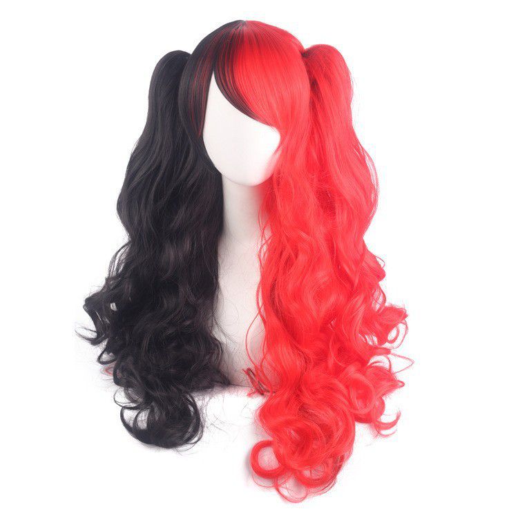 (RGB) Cosplay Wig Double Ponytail Lolita Anime Hairpiece With Clip For Halloween Party