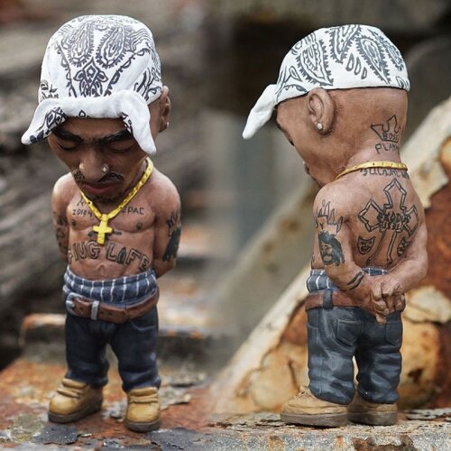 (2Pac White) 2Pac Shakur B.I.G. Notorious Biggie Action Figure Rap Star Figurine Ornamen